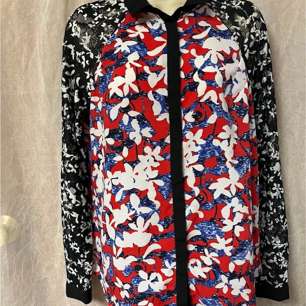 Peter Pilotto Red and Blue Floral top